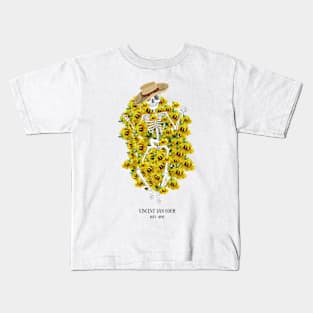 Vincent Van Gogh Skeleton - Dead Artists Series Kids T-Shirt